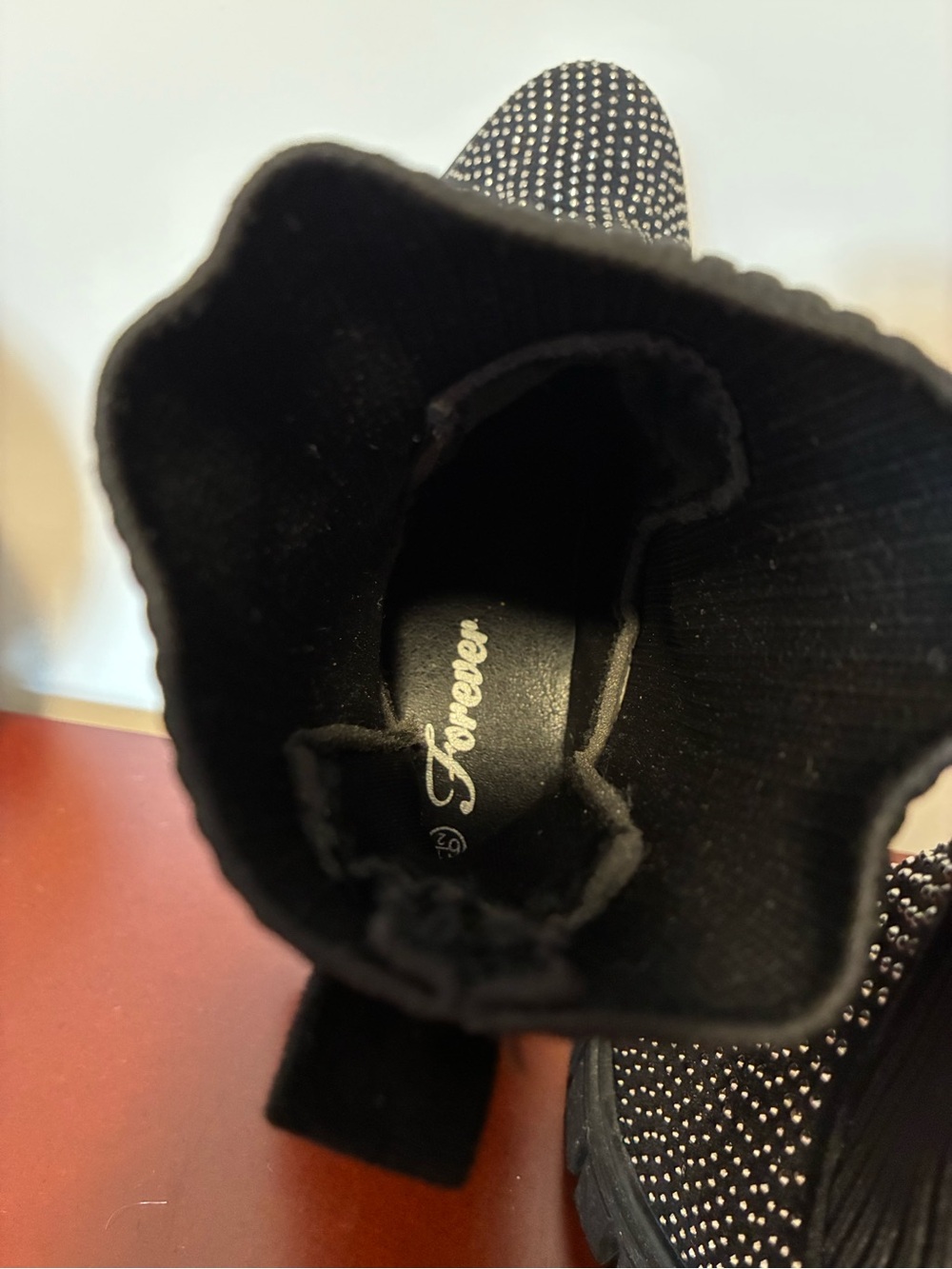 Design Lab Studded Knit Platform Chelsea Booties - Picture 5 of 8